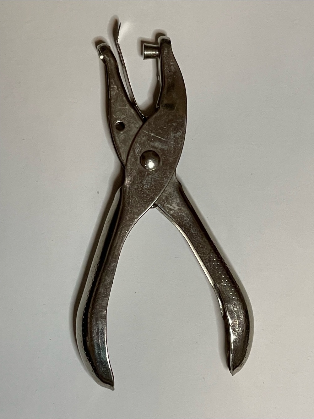 Metal Single-Hole Punch Pliers - Silver